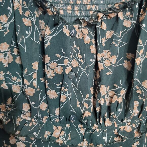 ChicoSoul Floral Maxi Dress With a Square Neckline Long Sleeves Sz 2X SKU#A-133 - Picture 4 of 16